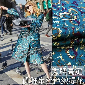 

Gold thread flower jacquard fabric elegant dress yarn-dyed fabric fashion gold thread jacquard fabric wholesale jacquard cloth