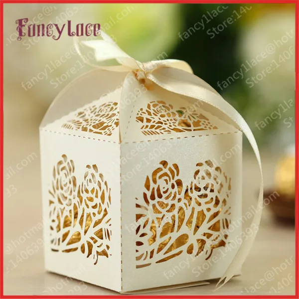 Free Shipping Laser Cutting Rose Flower Candy Box Customized Chocolate