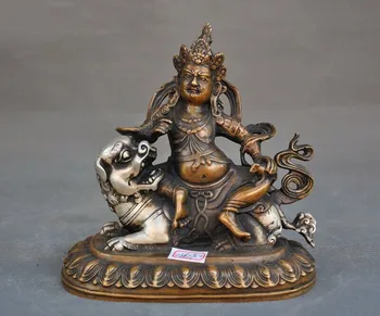 

wedding decoration Old Tibet Buddhism bronze silver Buddhis Jambhala Vaishravana God Buddha Statue