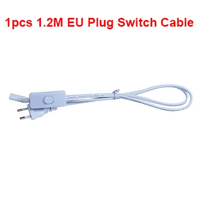1.2M EU Switch Cable Светодиодный светильник T5, 220 В, 230 В, 240 в, Флуоресцентный светильник из ПВХ пластика, 30 см, 6 Вт, светодиодный светильник на стену, Теплый Холодный белый - Испускаемый цвет: 1.2M EU Switch Cable