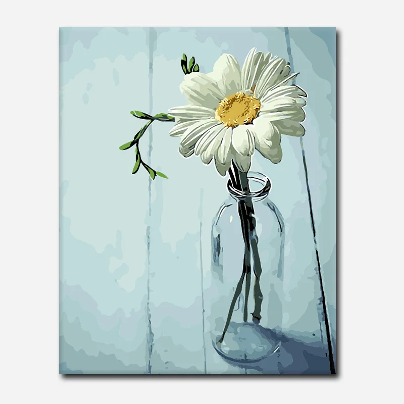 Frame Red Rose DIY Painting By Numbers Flower Acrylic Paint On Canvas Modern Wall Art Painting Calligraphy Art - Color: 6262