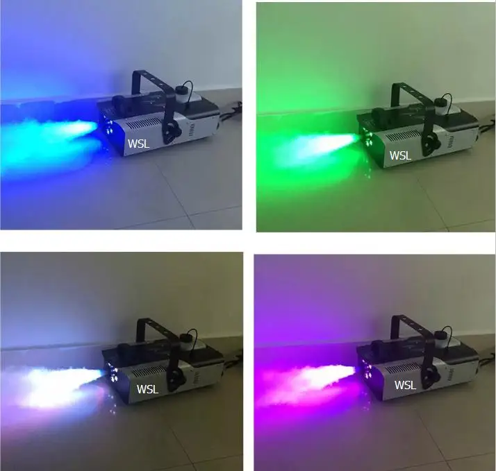 Smog машина 1500 Вт RGB 3в1 LED DJ сценическая Свадебная дымовая беспроводной пульт