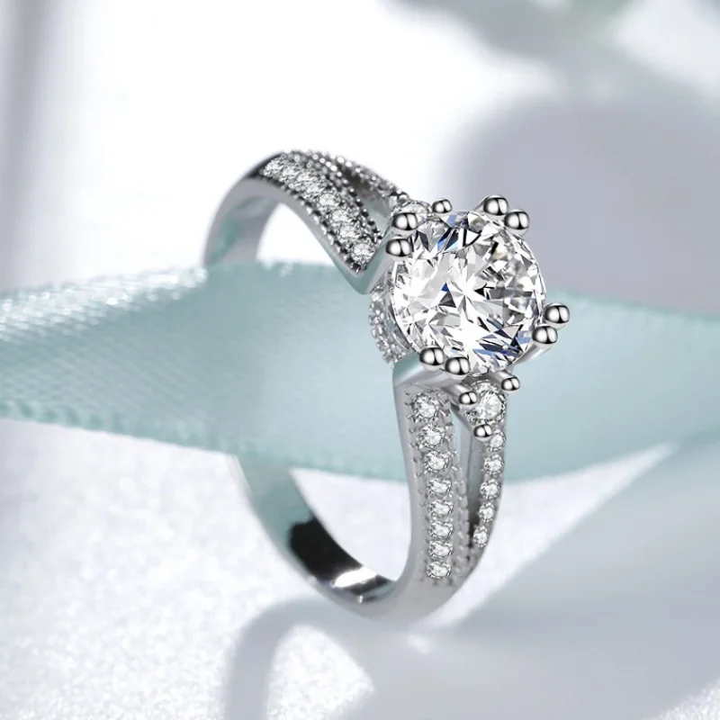 

circular Shaped Engagement Ring AAA Zircon For Women White Gold Lady Wedding Rings Gift Women Accessories