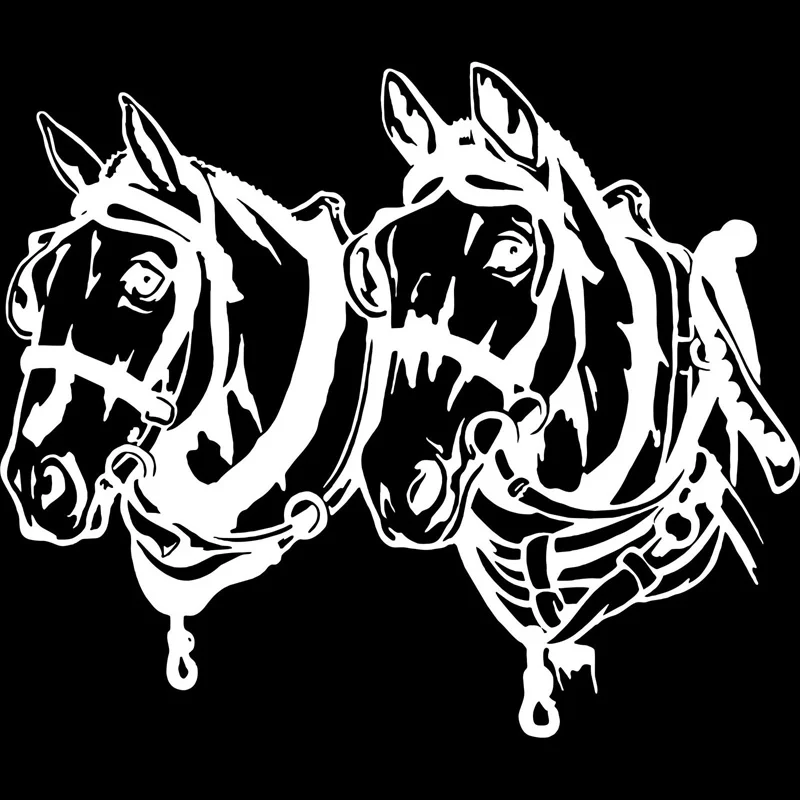 15.5cm*13cm Team Draft Work Mule Horse Rodeo Fashion Vinyl Decal Car Sticker Black/Silver S6-2805