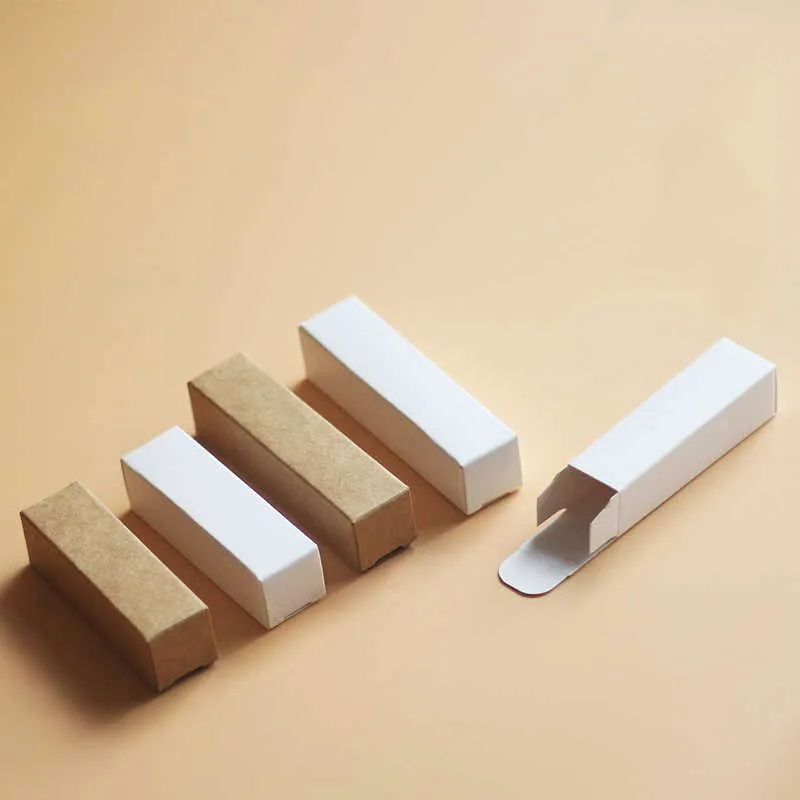 

10pcs Brown Kraft Paper cardboard box Lipstick Tube Cosmetic Perfume Bottle Kraft Paper Box Essential Oil Bottle Packaging Box
