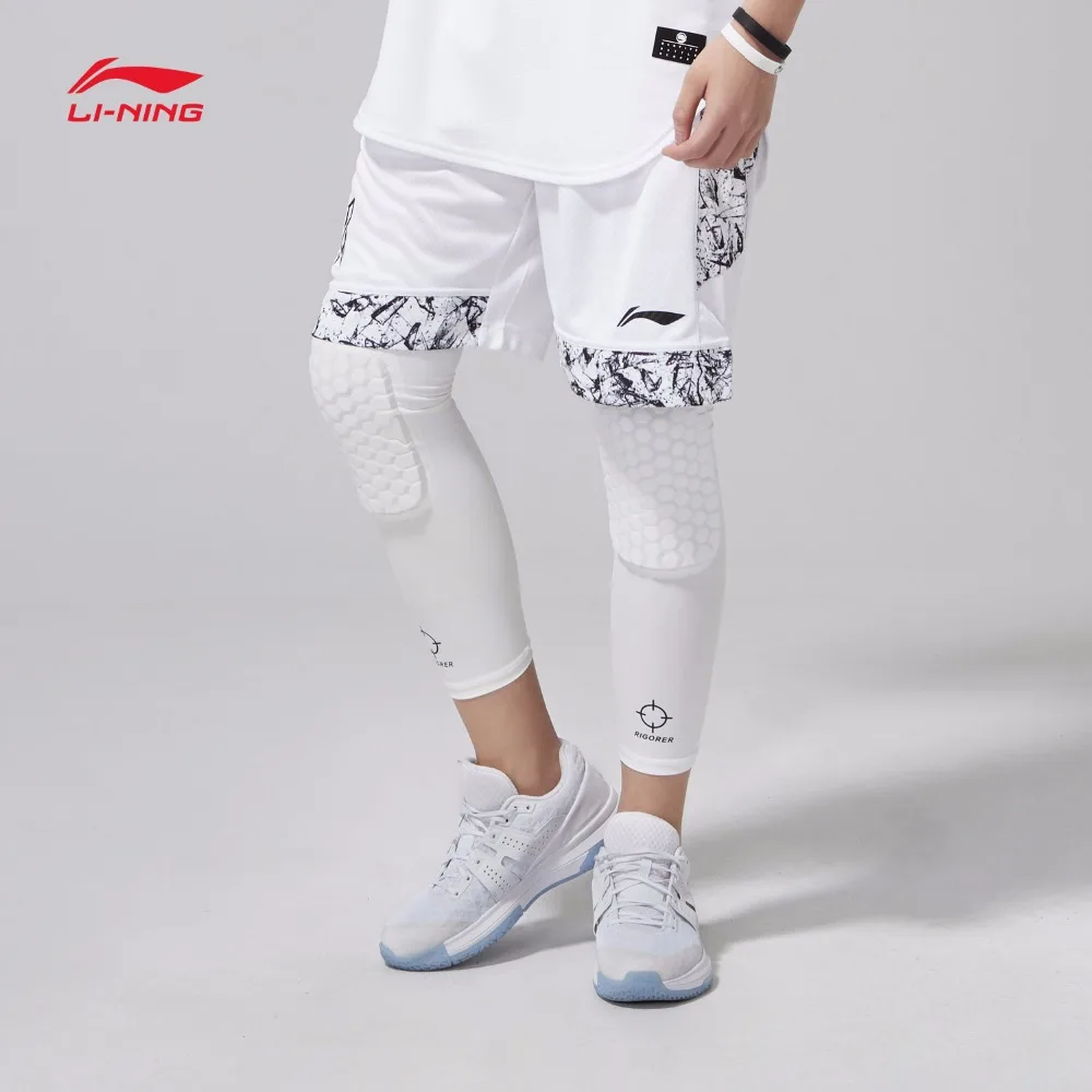 Li-Ning мужские шорты для соревнований по баскетболу, дышащие, обтягивающие, с карманами, удобные, с подкладкой, спортивные шорты AAPN047 CAMJ18