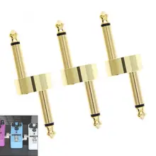 3 шт 1/4 дюйма 6,3 мм Золотая Гитара педаль эффектов разъем Z Тип Соединительный разъем Интерфейс Переходный кабель педаль аксессуары для плат