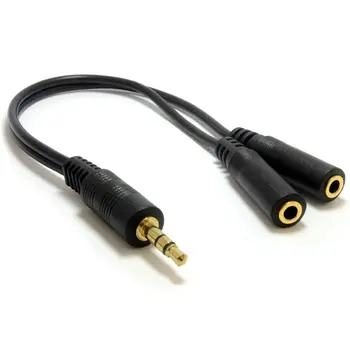 

YOC Black 3.5mm Stereo Plug Splitter Cable Adapter Cable 20 cm