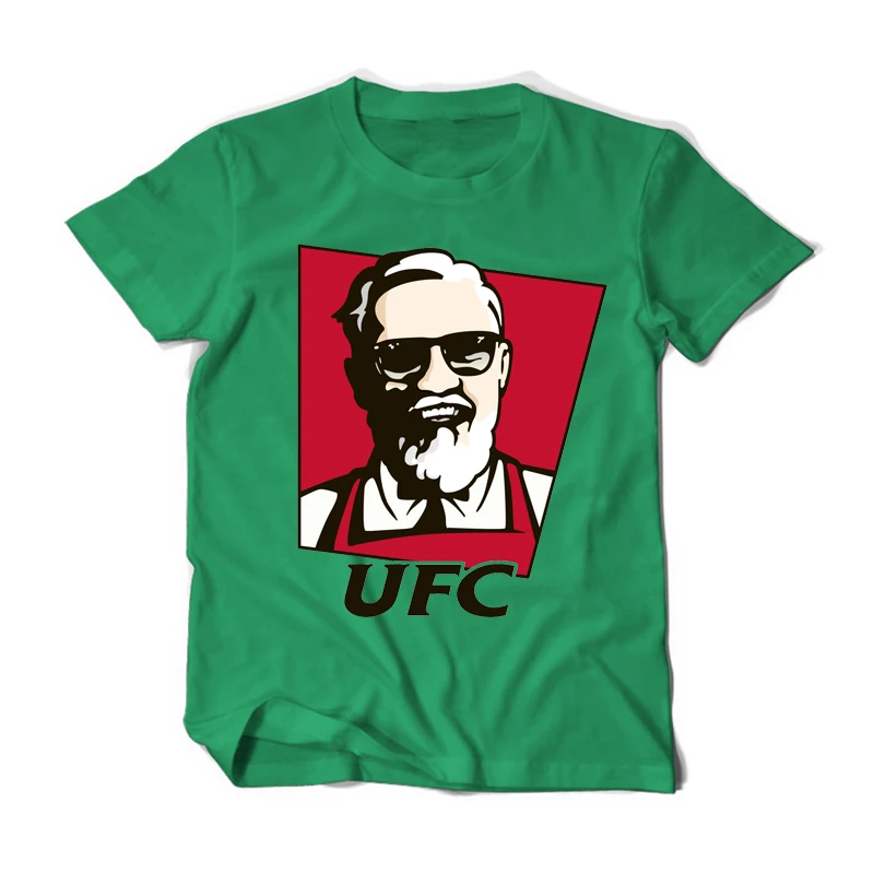 Летняя футболка Conor McGregor UFC KFC Colonel Harland Sanders с креативным дизайном, футболка с коротким рукавом, мужские хлопковые футболки, забавная футболка - Цвет: JP0039