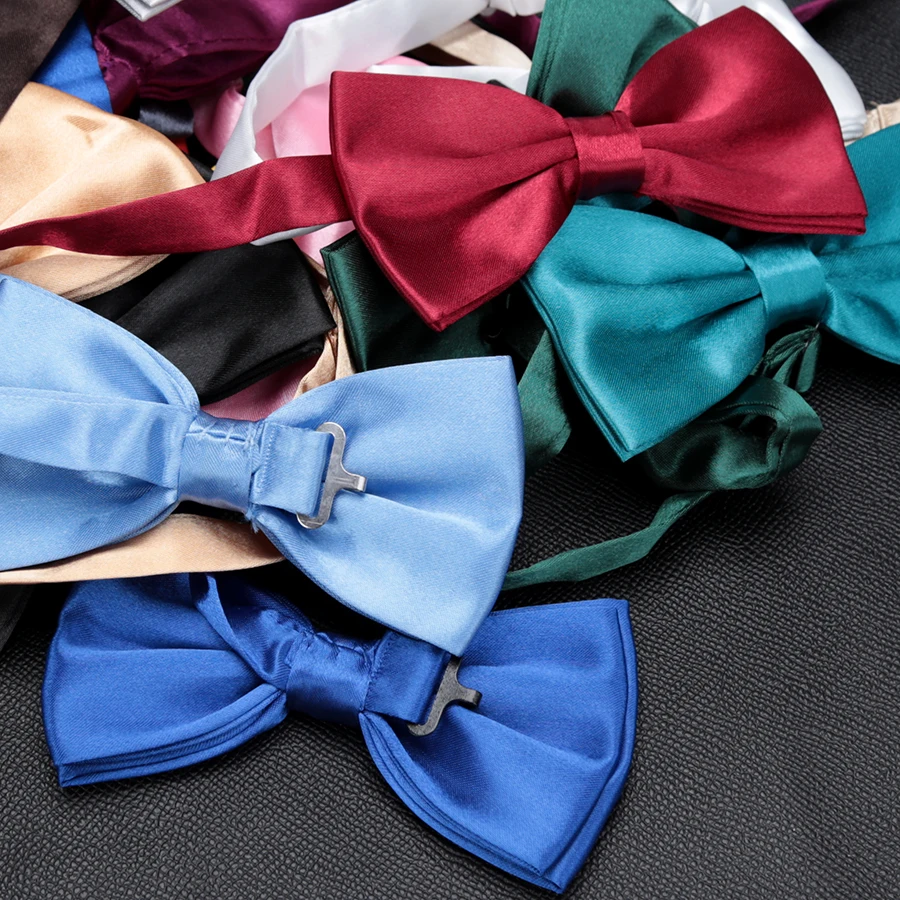 New Bow Tie Men Candy Colors Fashion Wedding Party Necktie Boys Solid Bowtie Male Dress Shirt Gift  Dress Shirt Accessories