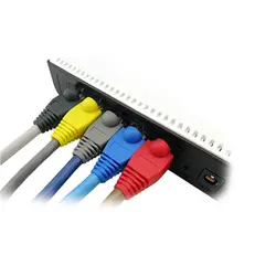 TCAM кабелей Ethernet 100 шт./лот сетевой разъем RJ45 Разъем загрузки помощи шапки для Cat5 Cat6 кабель