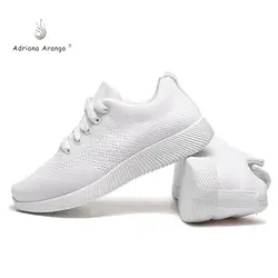 Adriana2019 Fly knit повседневная обувь дышащая Ins для женщин спортивные студенческие износостойкие Нескользящие туфли весенние белые туфли