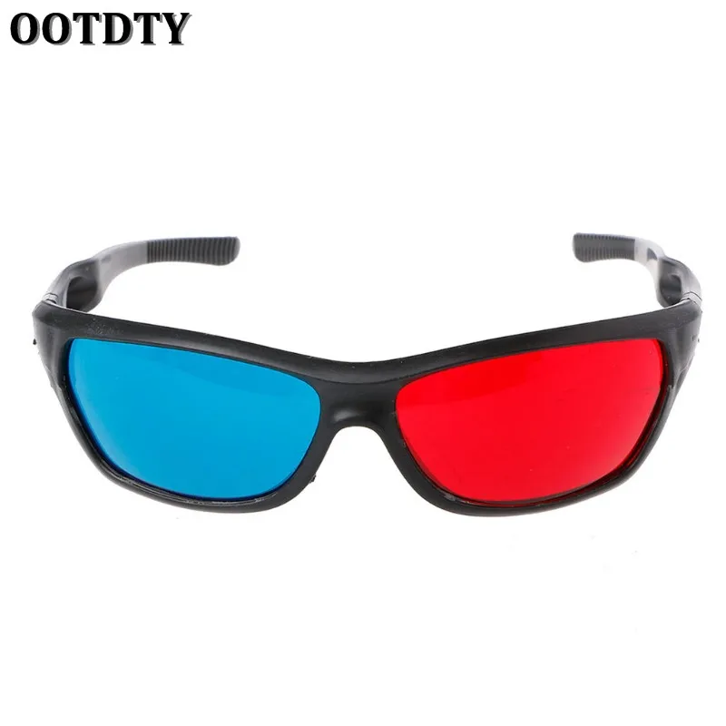 OOTDTY Universal White Frame Red Blue Anaglyph 3D Glasses For Movie Game DVD Video TV