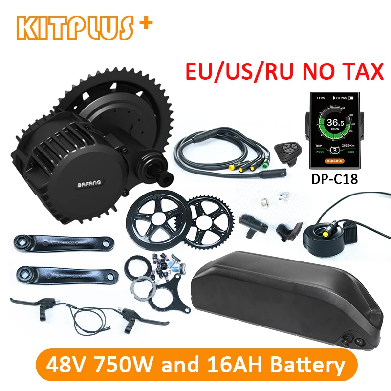

KITPLUS Bafang BBS02 750W 48V 8Fun Bike Electric Motor Kit Motor Bicycle Electric With Battery 16AH 48V E Bike Conversion Kit