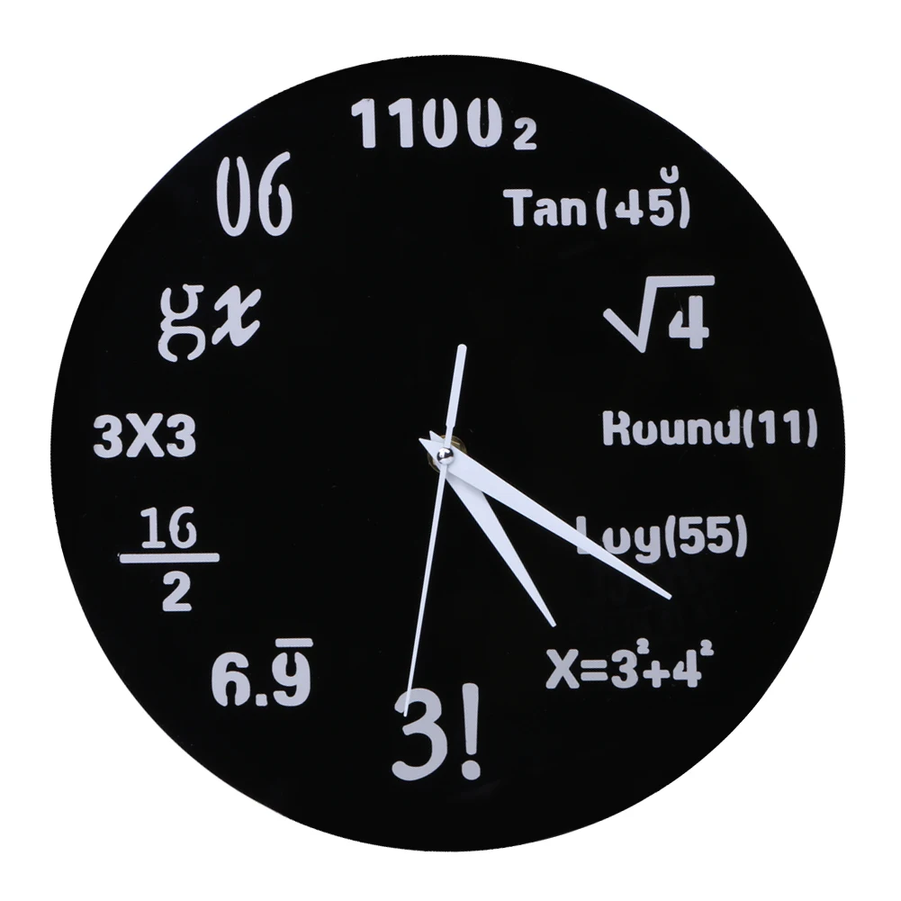 Creative wall clock Mathematical Formula Wall Clock of Acrylic Mirror