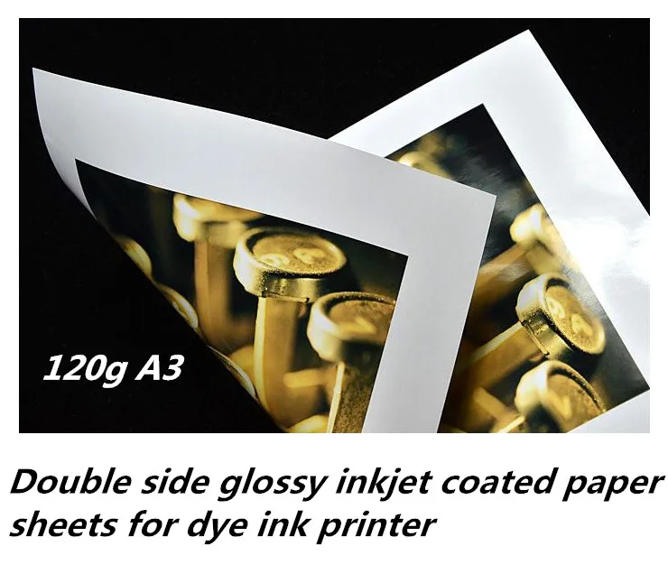 120g A3 (297*420 mm) Double Sided Glossy Inkjet Paper 50sheets/packin