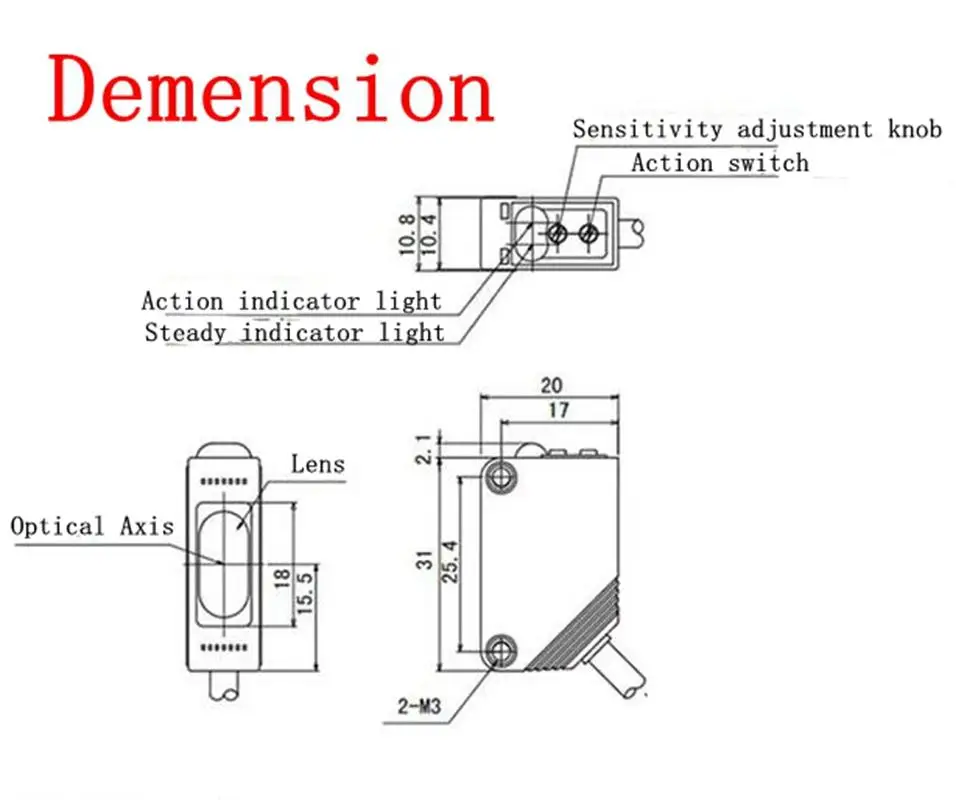 7 80 см 1 5 DC 12 24 В 3 провода NPN PNP N/O N/C фотоэлектрический диффузный переключатель