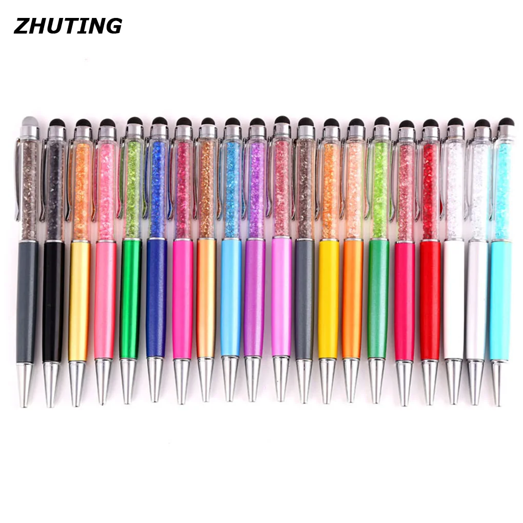 

Metal Black Ink Ballpoint Pens Crystal Decor Capacitive Touch Ballpoint Pen 142*0.7mm
