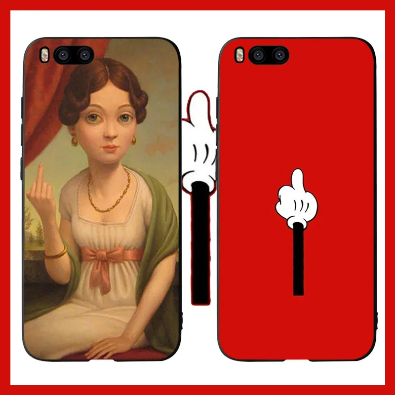 

Middle f funny Phone Cases Cover for Xiaomi mi A2 8 9 lite se case xiaomi redmi note 6 7 pro case redmi note 5 Plus Soft Cases
