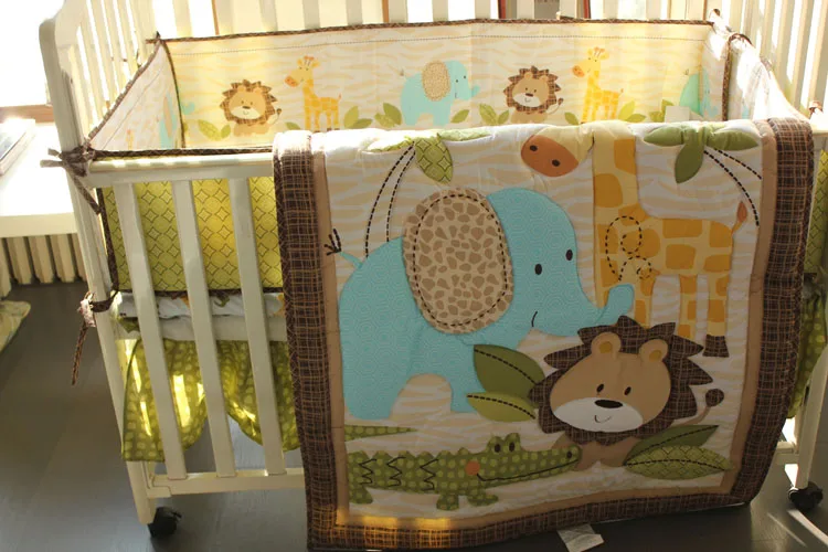 African Forest Lions giraffes crocodile Baby Bedding Set Cotton Quilt