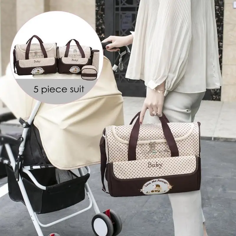 5 шт. детские пеленки сумка костюмы для мамы держатель для детской бутылочки мать мумия коляска уход за младенцем подгузник рюкзак большой