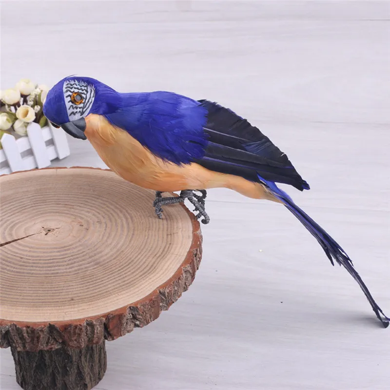 35 см ультра легкие попугаи с реальными перьями/гибкие ноги сад Моделирование реквизит птица Творческий ультра легкий вес - Цвет: Алый