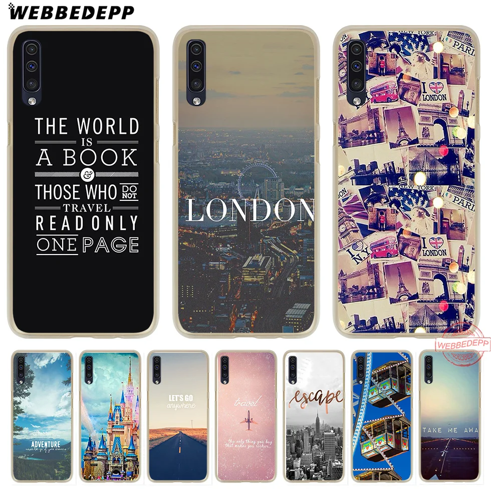 

WEBBEDEPP Travel in the world Hard Case for Samsung A50 A10s A20s A30s A40s A50s A60 A70 M10 M20 M30 M40