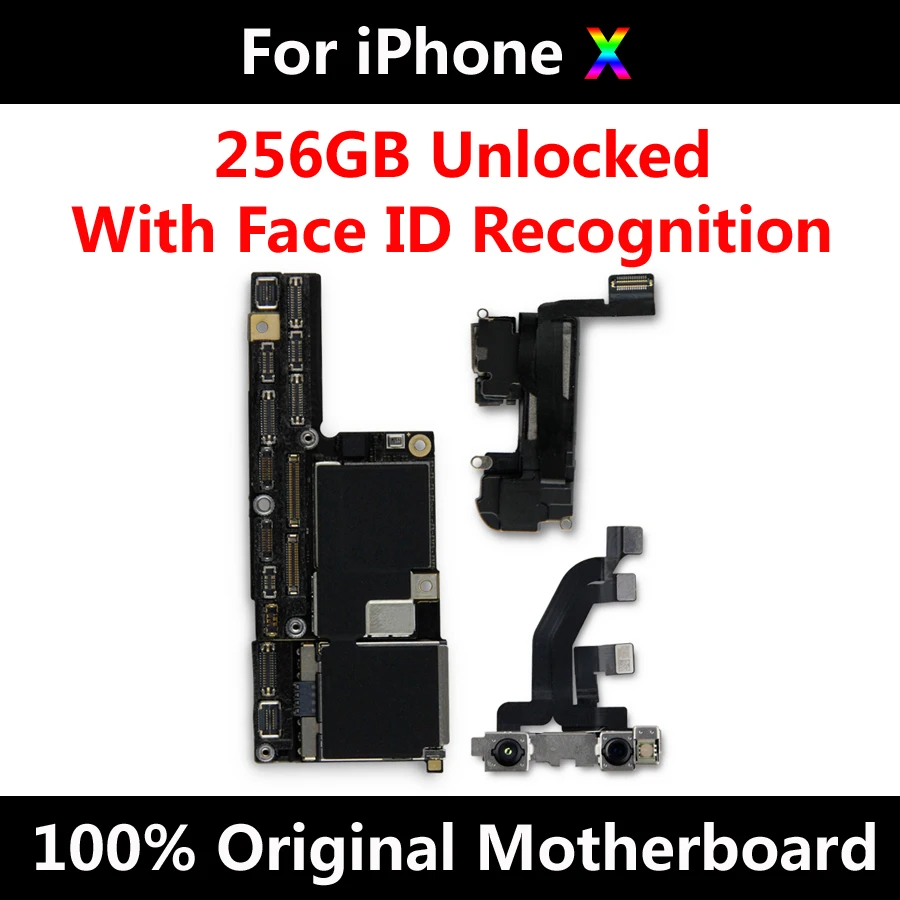 

Free Shipping Original Motherboard For iPhone X 64GB 256GB Factory Unlocked Mainboard With Face ID IOS Update Support