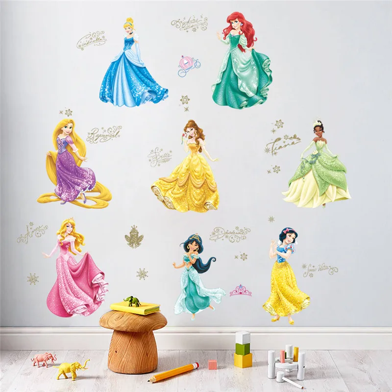 DIY принцесса танцы наклейки на стену для детской комнаты гостиной Детская спальня настенные наклейки с изображением девушки подарок на день рождения Плакат Фреска