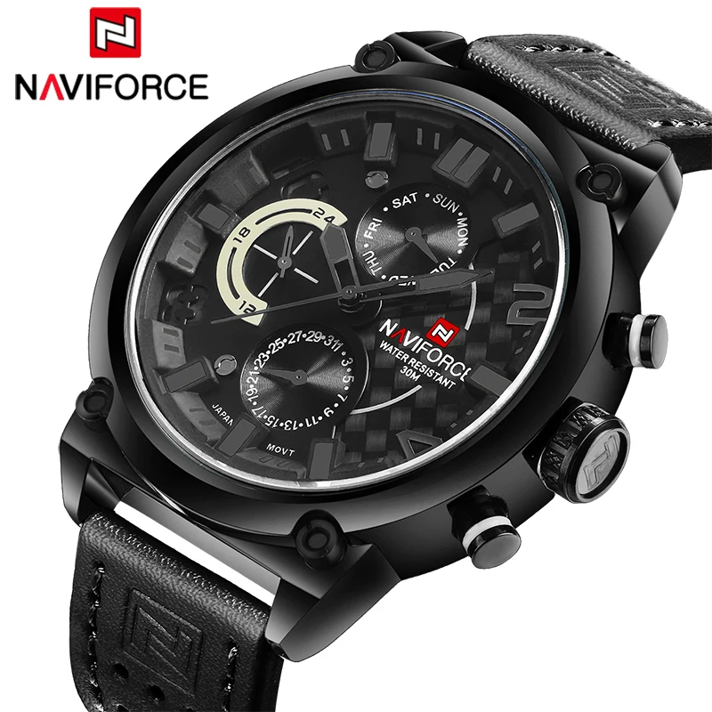 NAVIFORCE 2018 Luxury Brand Men Sport Watches Man Date Waterproof Quartz Watch Military Leather Wristwatches Relogio Masculino NAVIFORCE 2018 Luxury Brand Men Sport Watches Man Date Waterproof Quartz Watch Military Leather Wristwatches Relogio Masculino