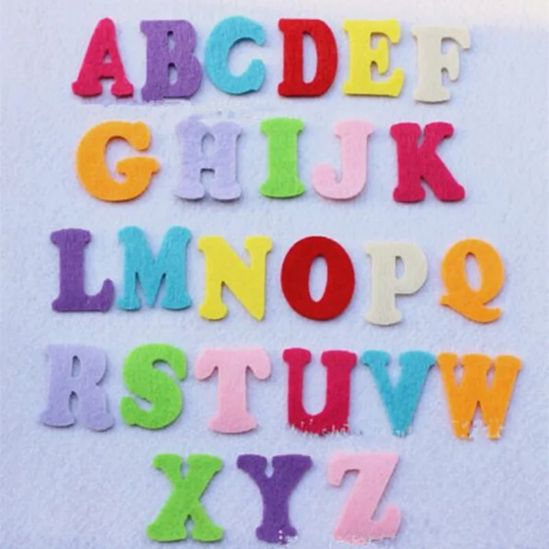 

NEW 52pcs 2/set letters A to Z Mixed Colors Felt Cardmaking Appliques decoration DIY 40mm