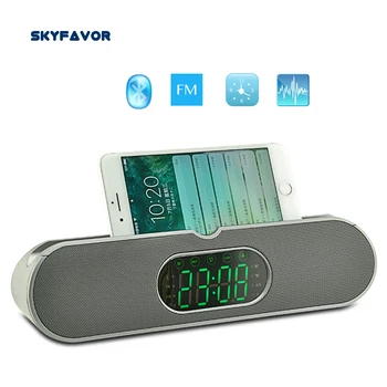 

LED Digital Clock wireless Bluetooth Speaker cellphone holder hands free speaker bluetooth TF AUX line-in speaker with fm radio