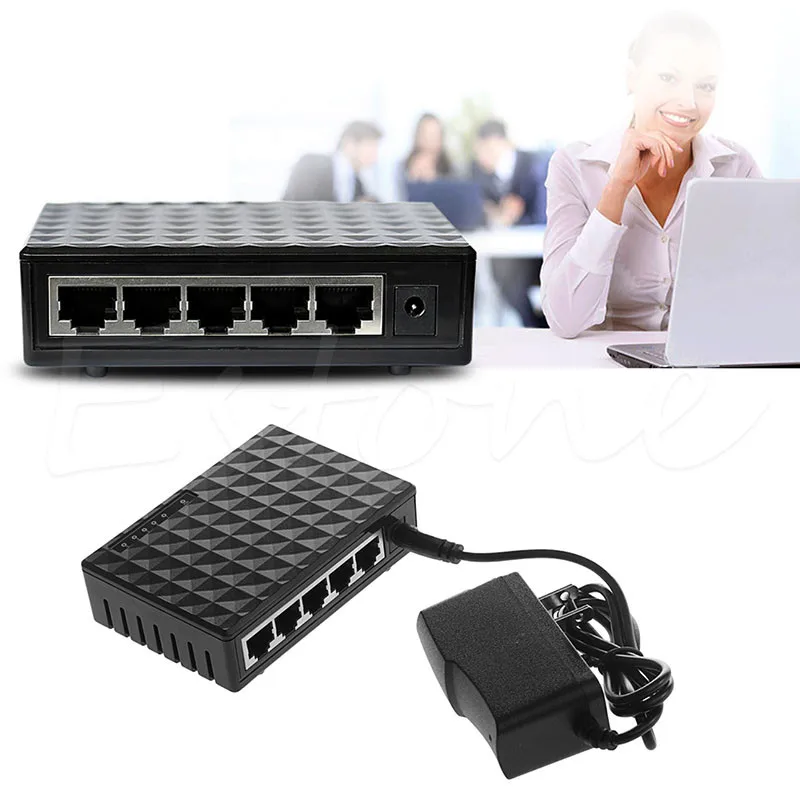 

DC 5V 5 port RJ-45 10/100/1000 Gigabit Ethernet Network Switch Auto-MDI/MDIX Hub