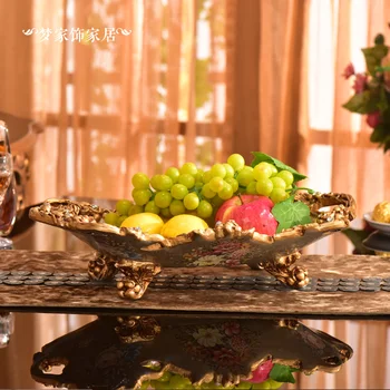 

European style retro fruit dish luxury living room table decoration housewarming gift fruit plate decoration