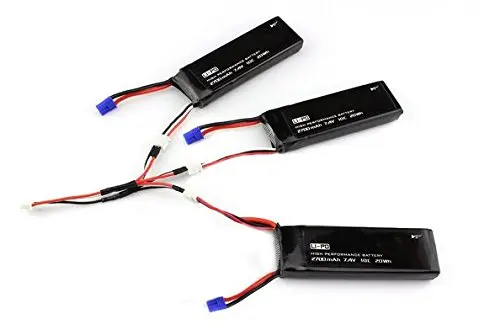 

EBOYU Hubsan H501S X4 FPV Racing Quadcopter Drone Parts 3 X Lipo Battery 7.4V 2700mAh 10C +1 X Charging Cable