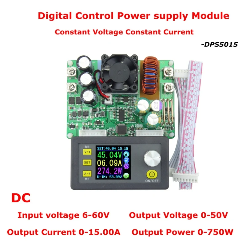 

DPS5015 LCD Constant Voltmeter 50V 15A Current Voltage tester Step-down Programmable Power Supply module Regulator Converter