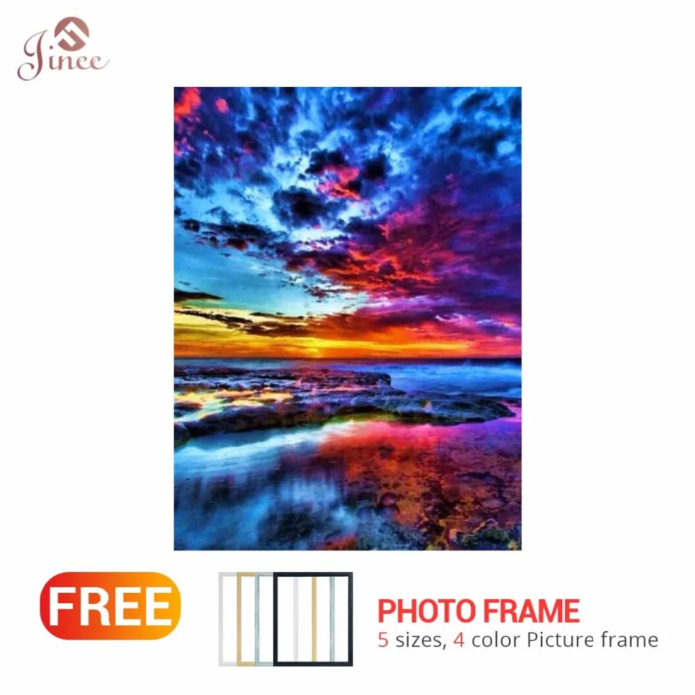 

5D DIY Diamond embroidery Colorful sunset picture home decor Full mosaic rhinestone landscape diamond painting cross stich