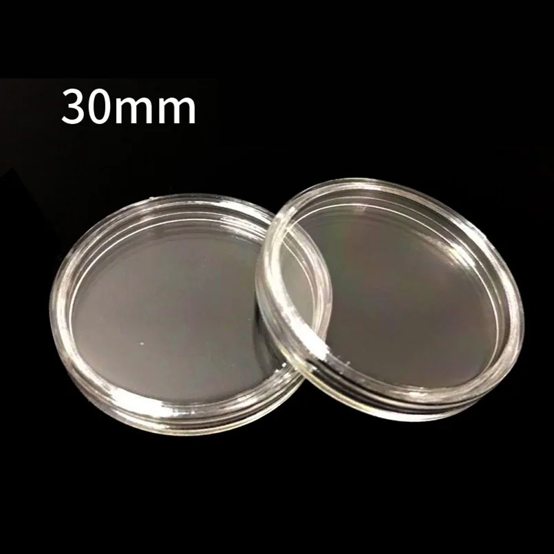 

100% Positive 10 pcs/lot china coins Mini Capsules for Coins Capsule Coin Case Containers Transparent Color 30 mm Coin capsules