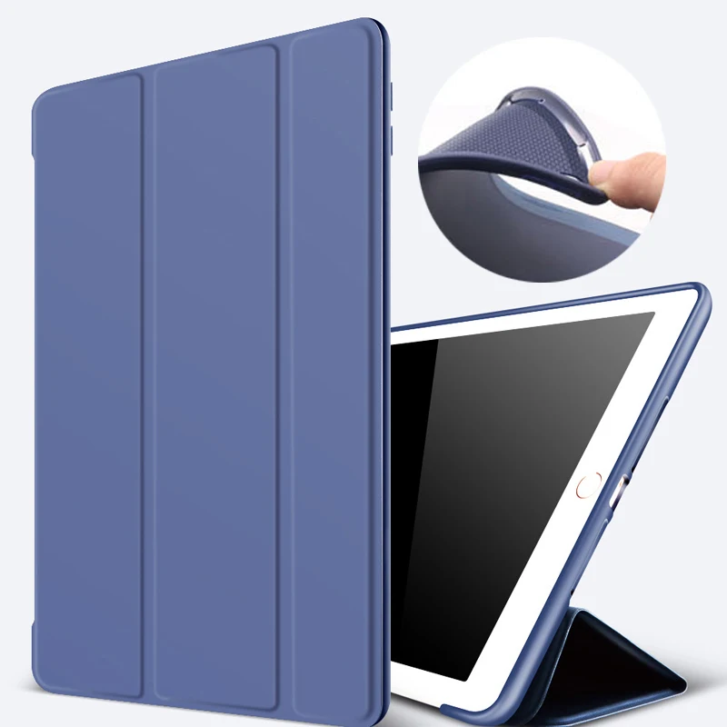 

For iPad 2018 case Ultra Slim Smart Case 3 Folding Stand Auto Sleep/Wake Back Cover For funda ipad 2018 soft shell
