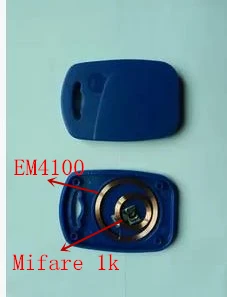 IC + ID двойная RFID NFC 2in1 брелоки EM4100 & FM11RF08 125 кГц и 13 56 МГц маркерная метка композитная