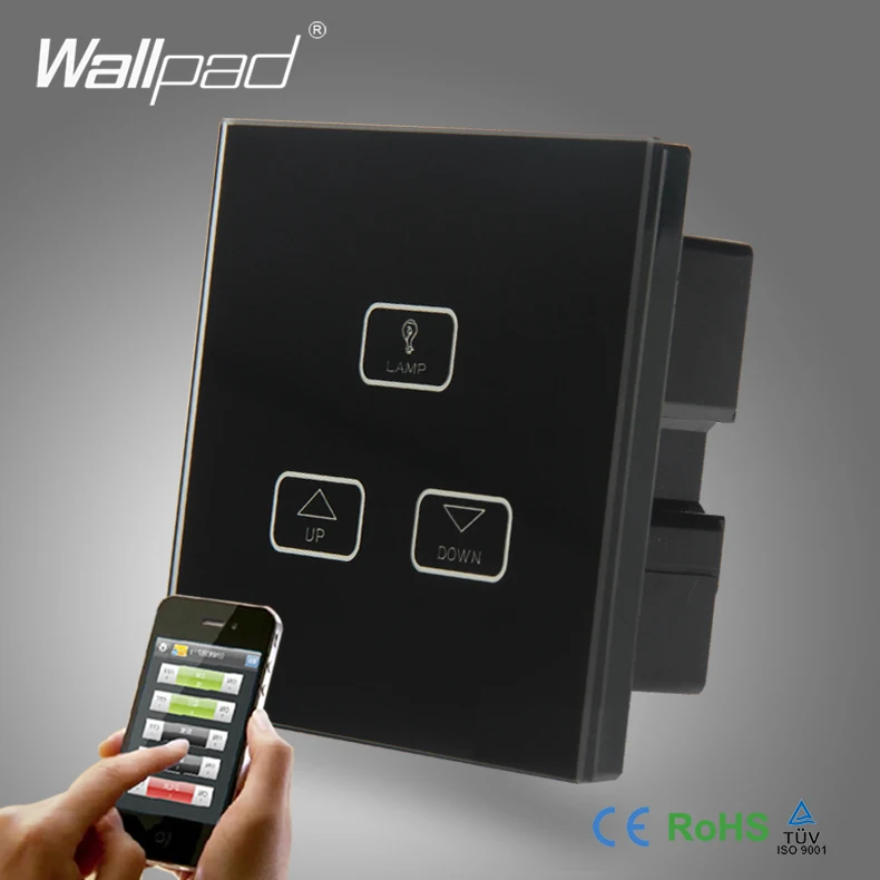 2pcs 3 Gang 2 3 4 Way Wifi Dimmer Switch Wallpad Black Glass Wireles WIFI Remote