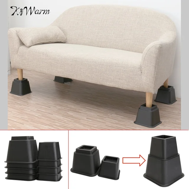 8pcs Black Chair Bed Riser Elephant Feet Lift Furniture For Storage 8pcs Black Chair Bed Riser Elephant Feet Lift Furniture For Storage Under Extra Raiser Stand