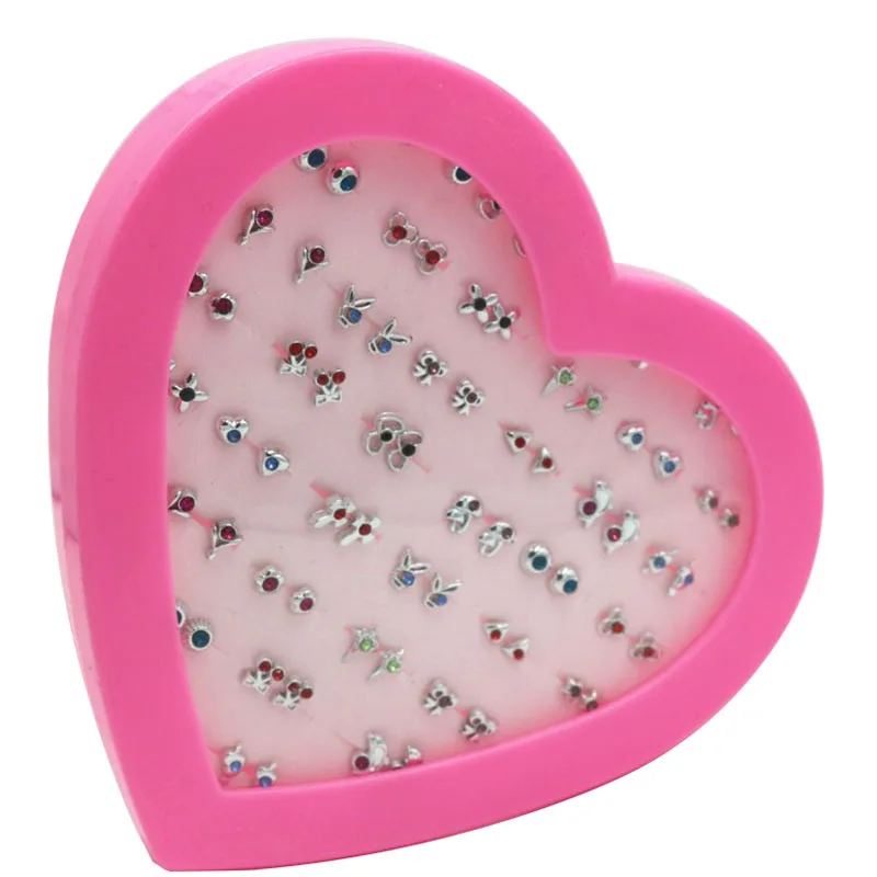 36-pares-set-Simples-Flor-Do-Cora-o-da-Cereja-de-Cristal-Stud-Brincos-Para-Mulheres