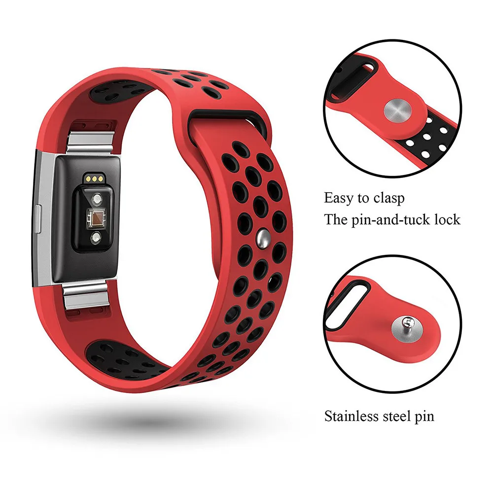 Colorful Band for Fitbit Charge 2 Sport Silicone Band wrist Strap For Fitbit Charge 2 Bracelet Smart Wristband Smart Accessories