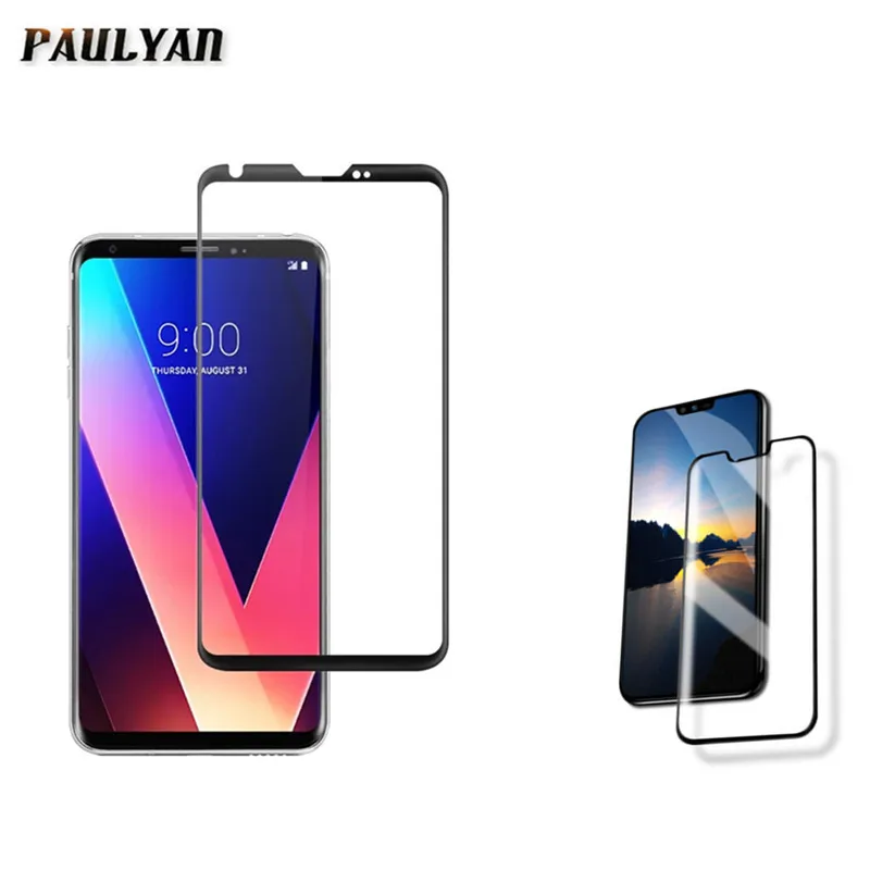 Защитное стекло 3D закаленное с закругленными краями для LG V30 V40 V50 G8 G7 Plus