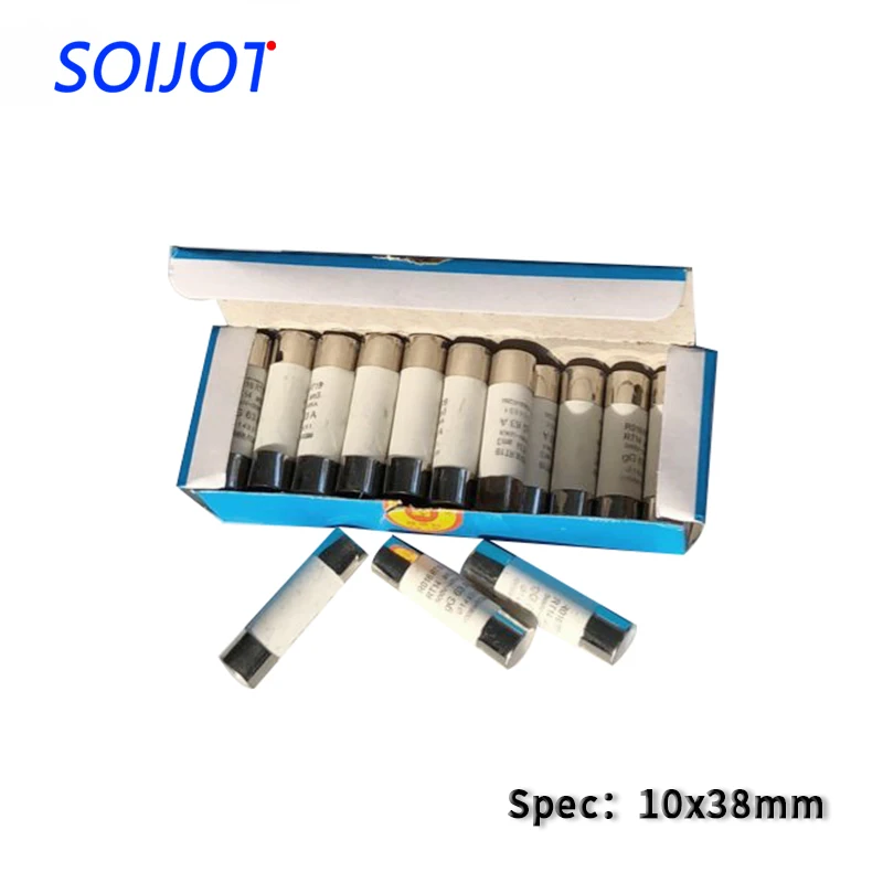 

10*38mm 10pcs Fast blow Ceramic Fuse 10x38mm Fuse 250V 1A 2A 3A 4A 5A 6A 8A 10A 16A 20A 25A 32A