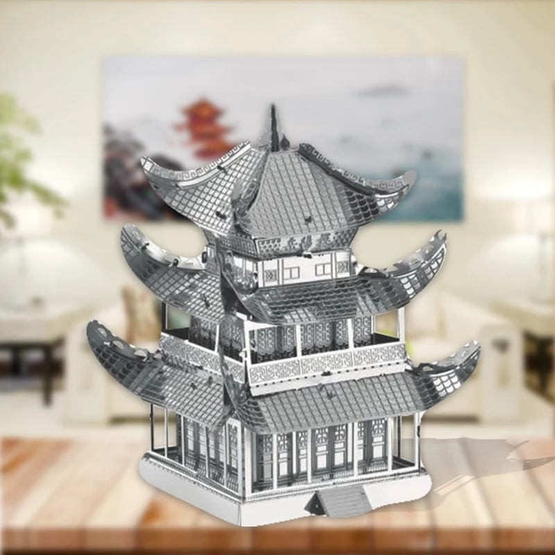 3D металлическая модель головоломка знаменитое здание Yueyang башня DIY коллекция подарок на день рождения головоломки для детей и взрослых 3D нано ручной игрушки модели