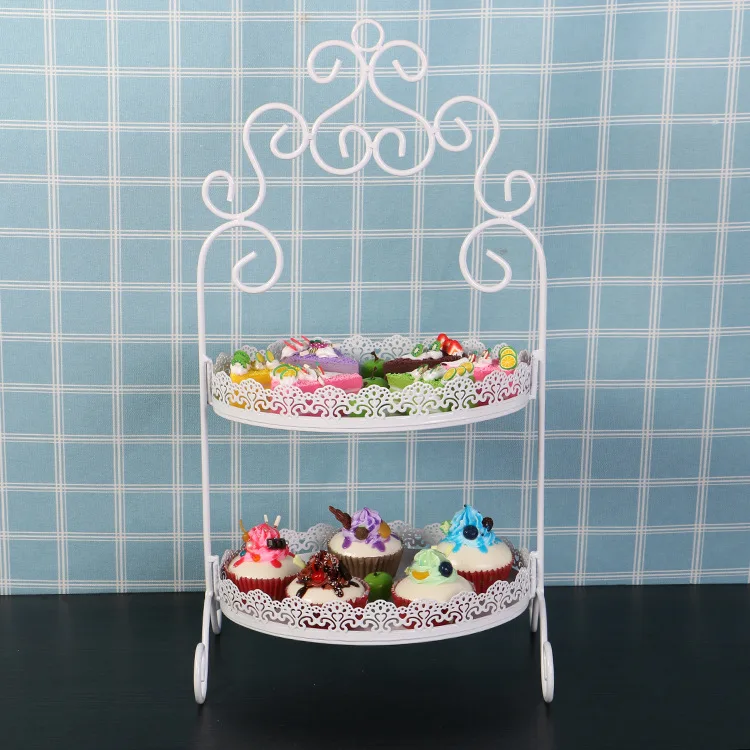 Support De Gateau En Metal Blanc Avec Assiette De Fruits Plat De Bonbons Plateau De Service D Affichage Rond Pour Les Fournitures De Fete D Anniversaire De Mariage Aliexpress