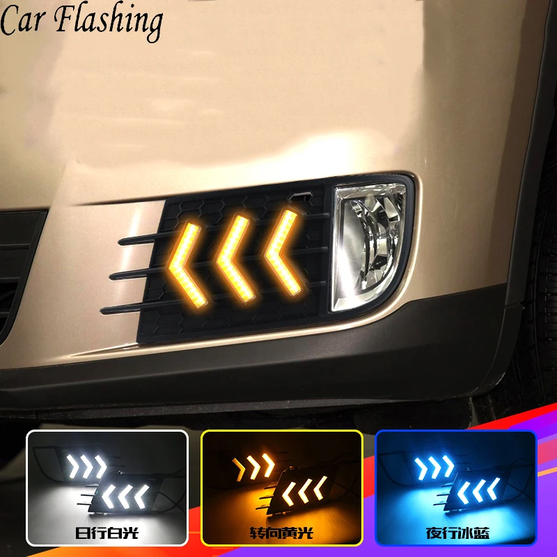 Автомобильная проблесковая 2 шт. DRL для Volkswagen Tiguan 2014 2015 2016 дневные ходовые огни