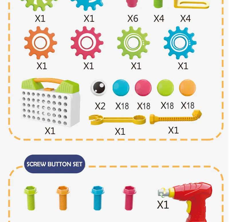 Электрическая дрель винт группа игрушки гайка разборки сборки коробка с инструментами, наборы «2 в 1» и 4-в-1 головоломки игрушки Детские Стволовые развивающие игрушки